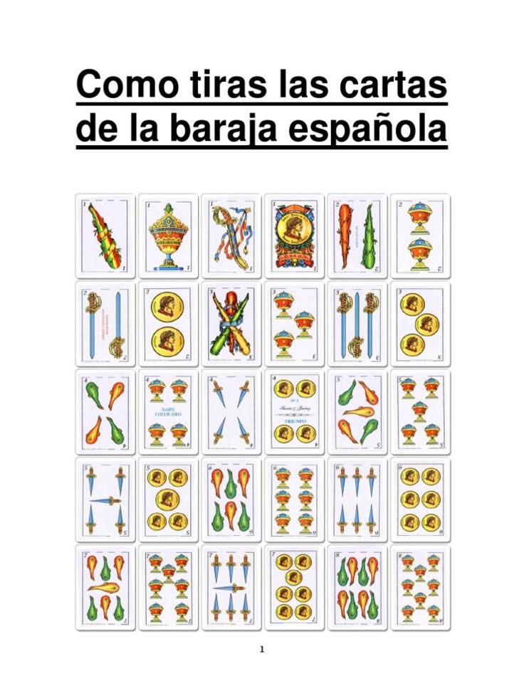 TIRADAS SIMPLES DE LA BARAJA&nbsp;ESPAÑOLA